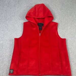 Ralph Lauren Official Winter Goods Supply Co‎ Women's Size M Suede Red Vest Hood